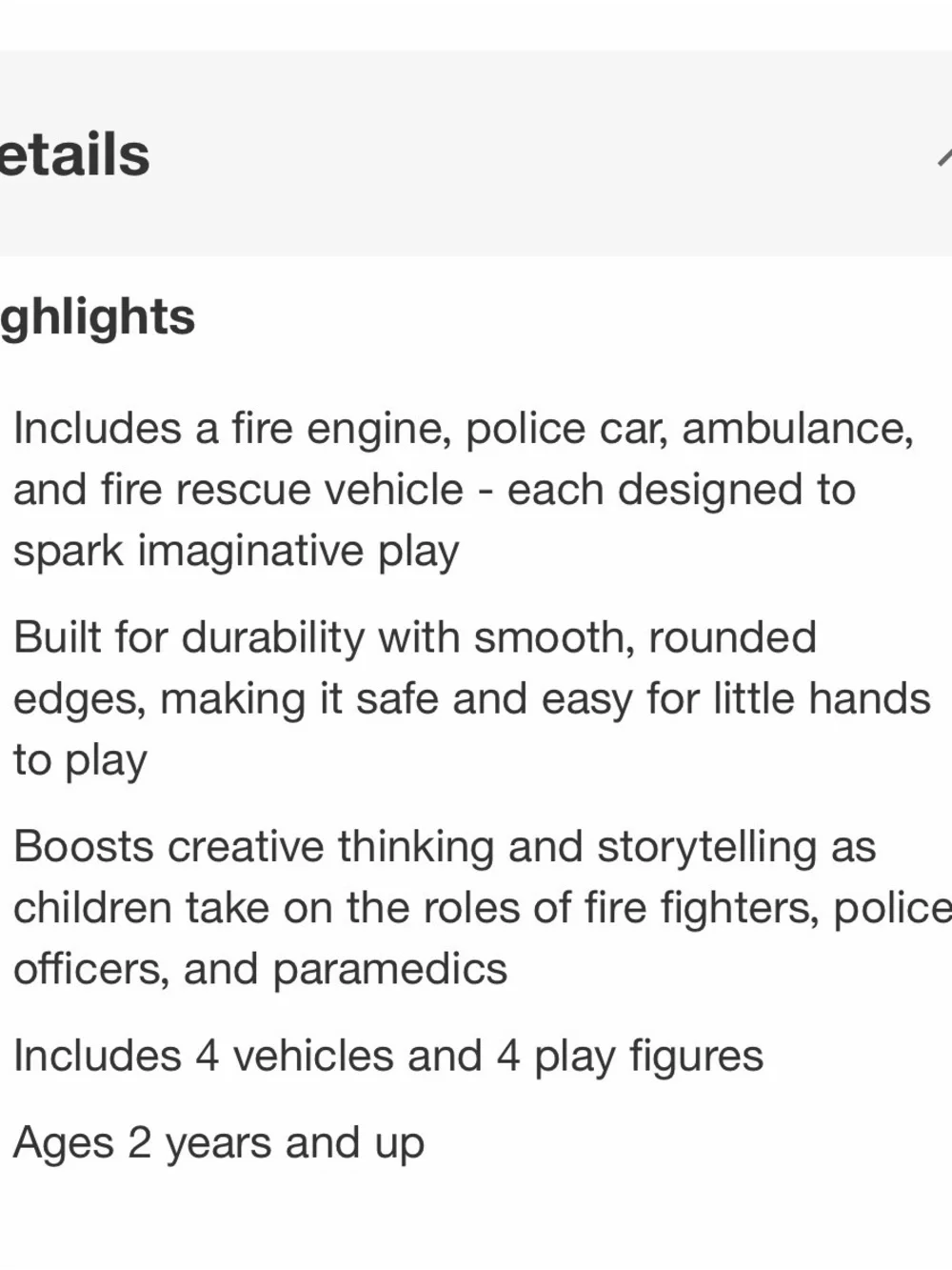 Rescue Vehicle Toy Pack - Red, Yellow, Orange, Blue